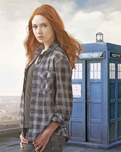 Doctor Who Character Amy Pond paint by number