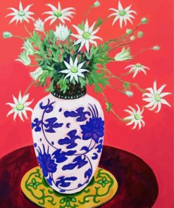 Flannel Flowers In Chinese Vase paint by number