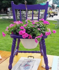 Flowers Pots Chair paint by number