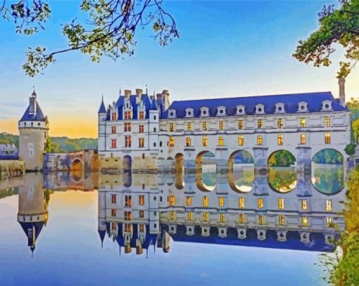 France The Chateau Of Chenonceau paint by number