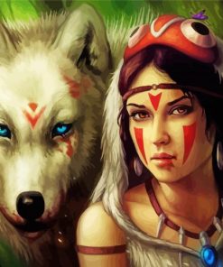 Girl Wolf paint by number