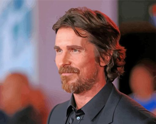 The Handsome Actor Christian Bale paint by number