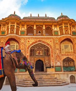 India Rajasthan Amber Palace paint by number