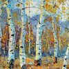 Landscape With Birch Trees paint by number