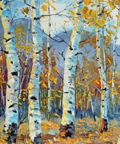 Landscape With Birch Trees paint by number