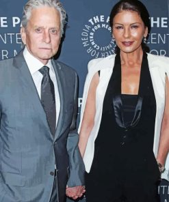 Michael Douglas And His Wife Catherine paint by number