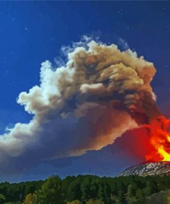 Mount Etna Italy Volcano paint by number