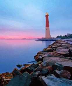 New Jersey Beach Lighthouse paint by number