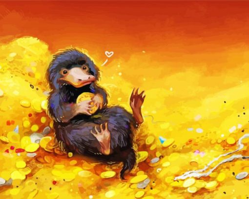 Niffler With Treasure paint by number