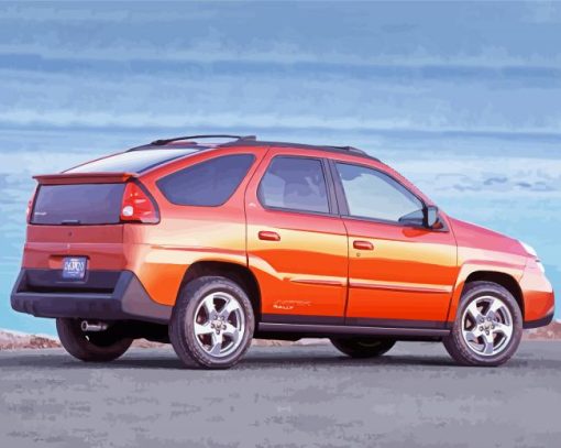 Orange Pontiac Aztek Car paint by number