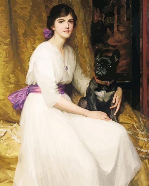 Portrait Of The Artists Niece Dorothy By Frank Dicksee paint by number