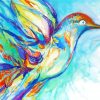 Rainbow Abstract Hummingbird paint by number