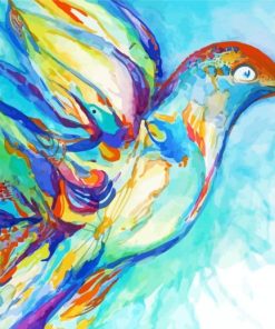 Rainbow Abstract Hummingbird paint by number