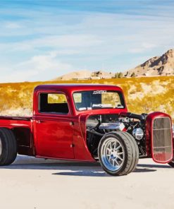 Red Hot Rod Truck paint by number