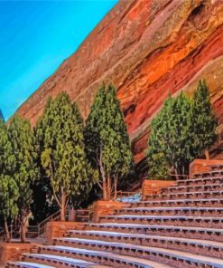 Red Rocks Amphitheatre Trees paint by number