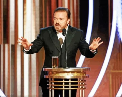 Ricky Gervais Golden Globe Awards paint by number