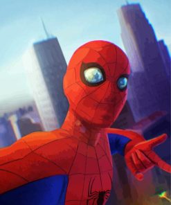 Spider Man Superhero Selfie paint by number