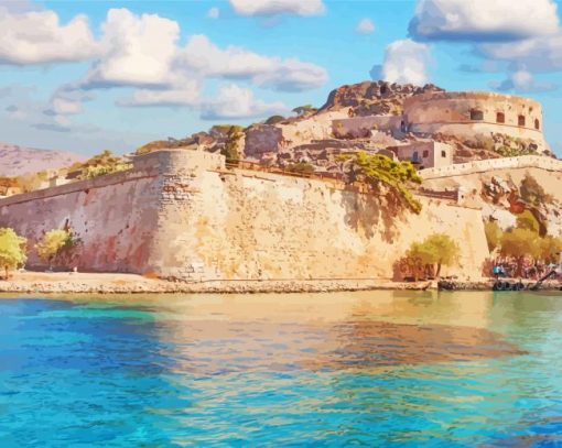 Spinalonga Greece Island paint by number