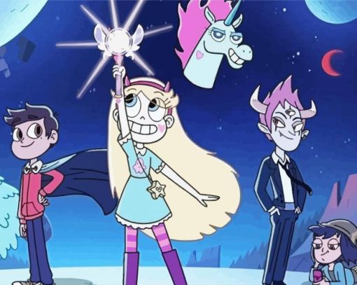 Star Vs The Forces Of Evil Characters paint by number