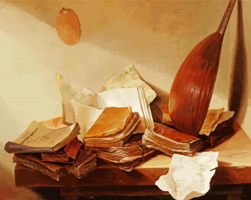 Still Life With Books By Jan Davidsz De Heem paint by number