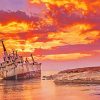 Sunset Ship paint by number