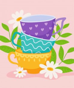 Teacup Flowers paint by number