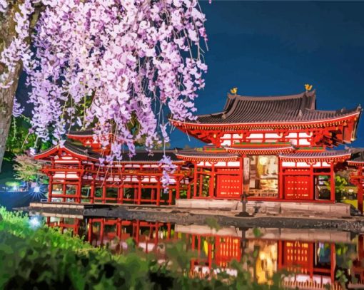 The Byodo In Temple paint by number