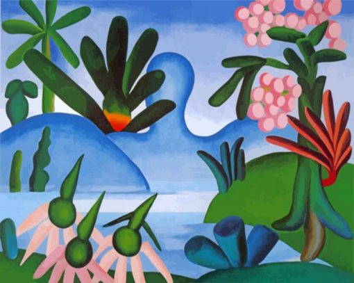 The Lake By Tarsila Do Amaral paint by number