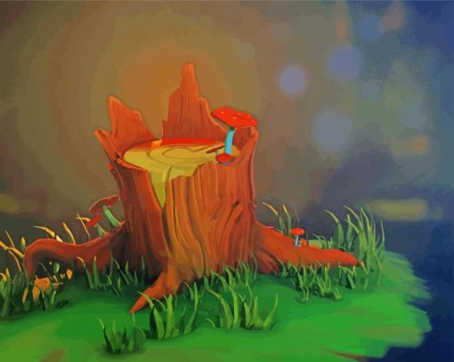 Tree Stump Art paint by number