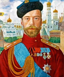 Tsar Nicholas II By Boris Kustodiev paint by number