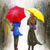 Two Friends With Umbrella paint by number