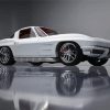 White Split Window Corvette Old Cars paint by number