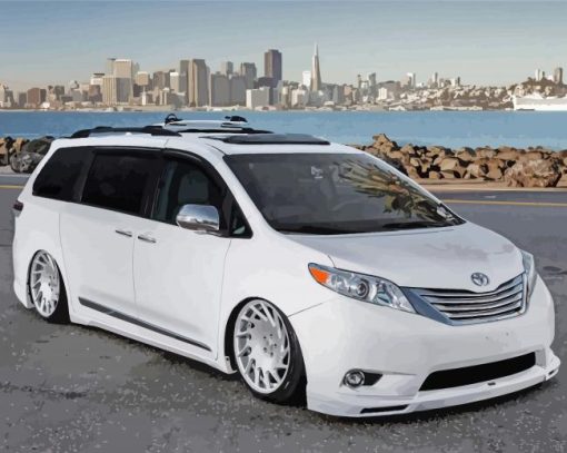 White Toyota Sienna Car paint by number