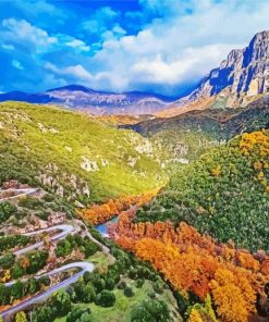 Zagori Greece Landscape paint by number