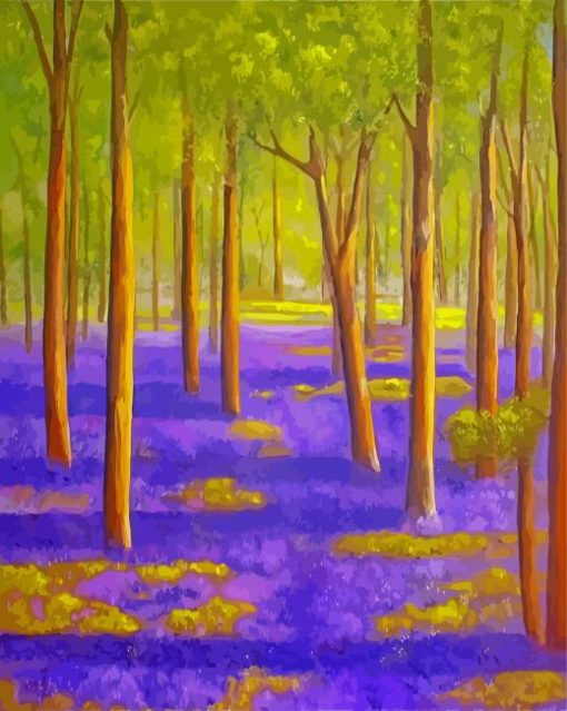 Aesthetic Bluebell Wood Art paint by number