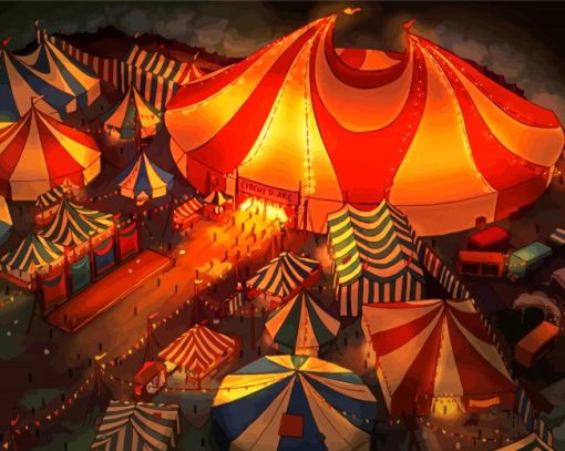 Aesthetic Circus Landscape paint by number