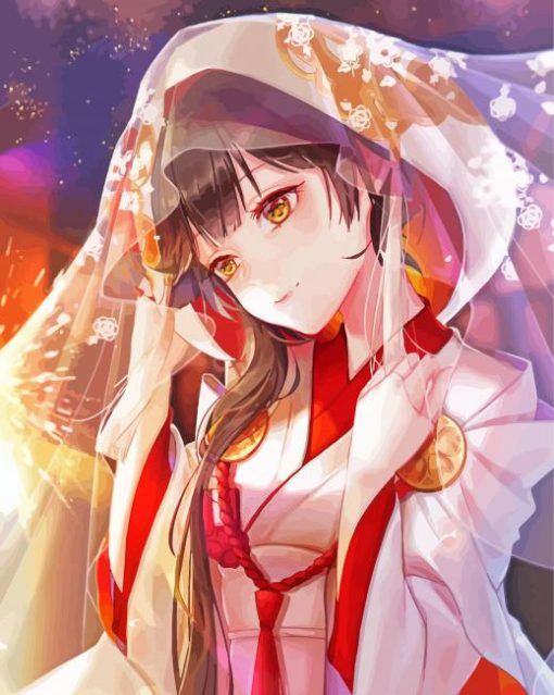 Anime Girl In Chinese Dress paint by number