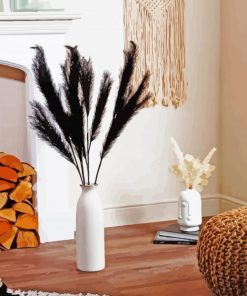 Black Pampas Grass paint by number