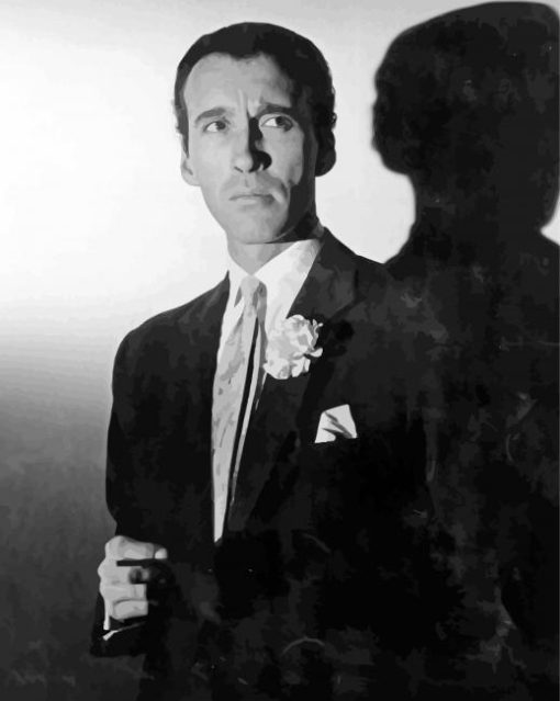 Black And white Christopher Lee Dracula paint by number