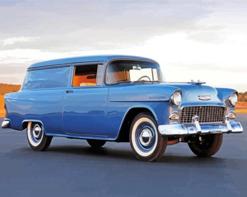 Blue 1955 Chevrolet paint by number