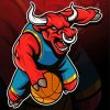 Bulls Basketball Mascot Logo paint by number