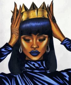 Classy Black Queen With Crown paint by number