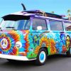 Colorful Hippie Bus paint by number