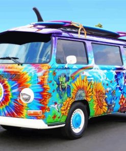 Colorful Hippie Bus paint by number