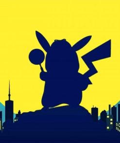 Detective Pikachu Silhouette paint by number