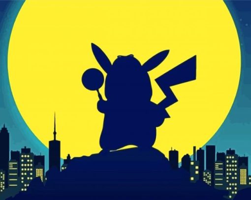 Detective Pikachu Silhouette paint by number