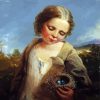 Girl Holding Bird Nests paint by number