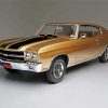 Golden Chevy Chevelle paint by number