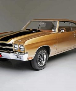 Golden Chevy Chevelle paint by number