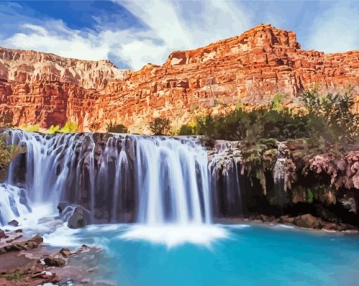 Havasu Falls Nature paint by number